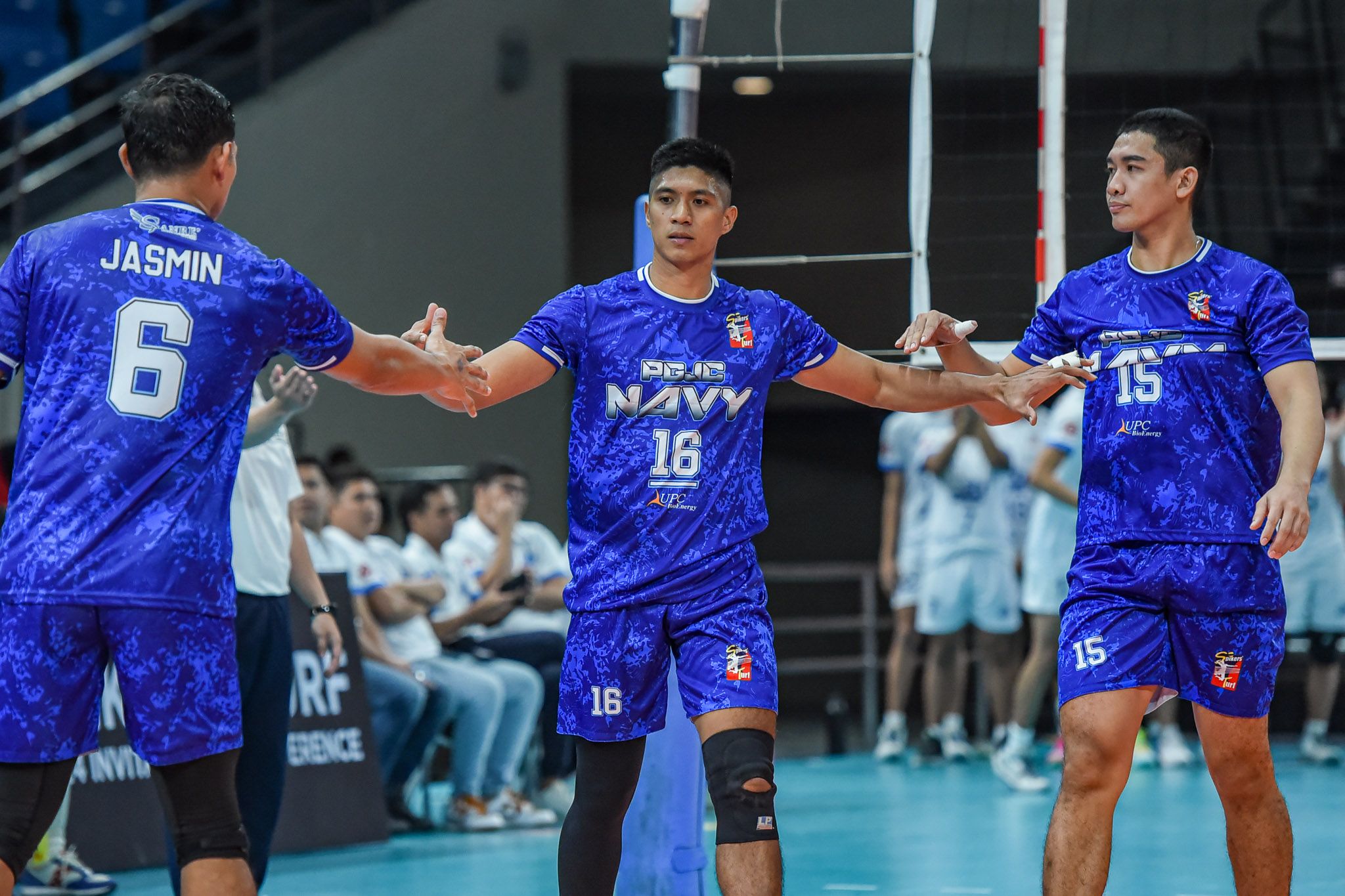 PGJC Navy celebrates against VNS in the 2024 Spikers' Turf Invitational Conference, November 6, 2024 at the PhilSports Arena in Pasig City. PVL Media